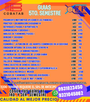 "GUÍAS COBATAB 5TO. SEMESTRE - ¡Actualizada!"